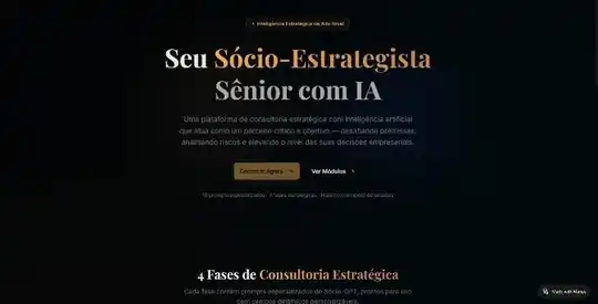 Tela do Sócio-Estrategista, plataforma de consultoria com IA